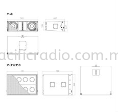 SE Audiotechnik V-L8 / V-LPS215B Dual 8" two way line array speaker