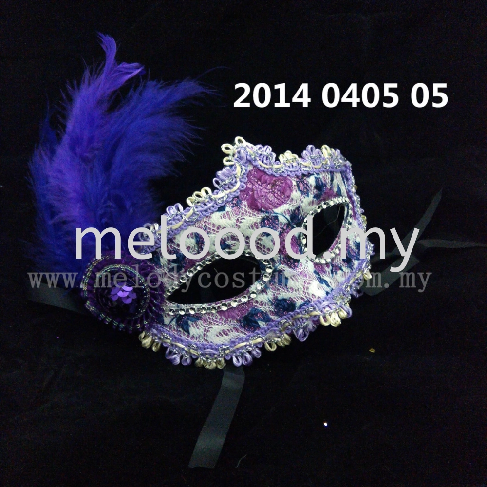 Lace Half Eye Mask with Feather - 2014 0405