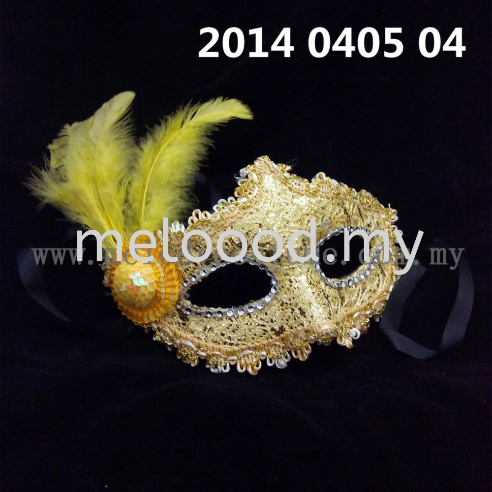 Lace Half Eye Mask with Feather - 2014 0405