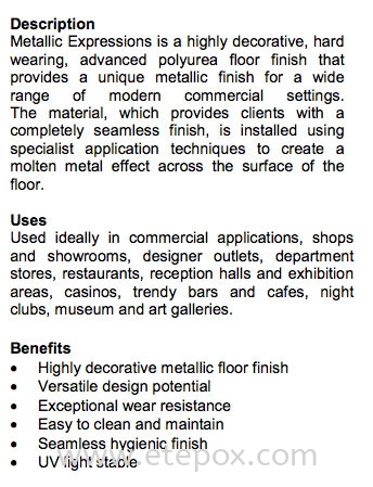 Metallic Epoxy Description