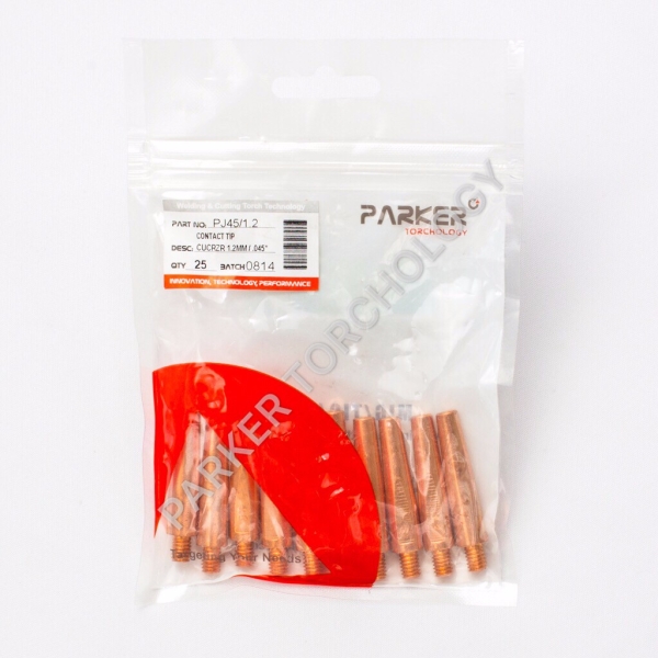 PARKER PANA 45MM CONTACT TIP CUCRZR 0.8/1.0/1.2/1.4/1.6MM