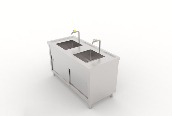 DOUBLE BOWL SINK CTR STANDARD SIDE