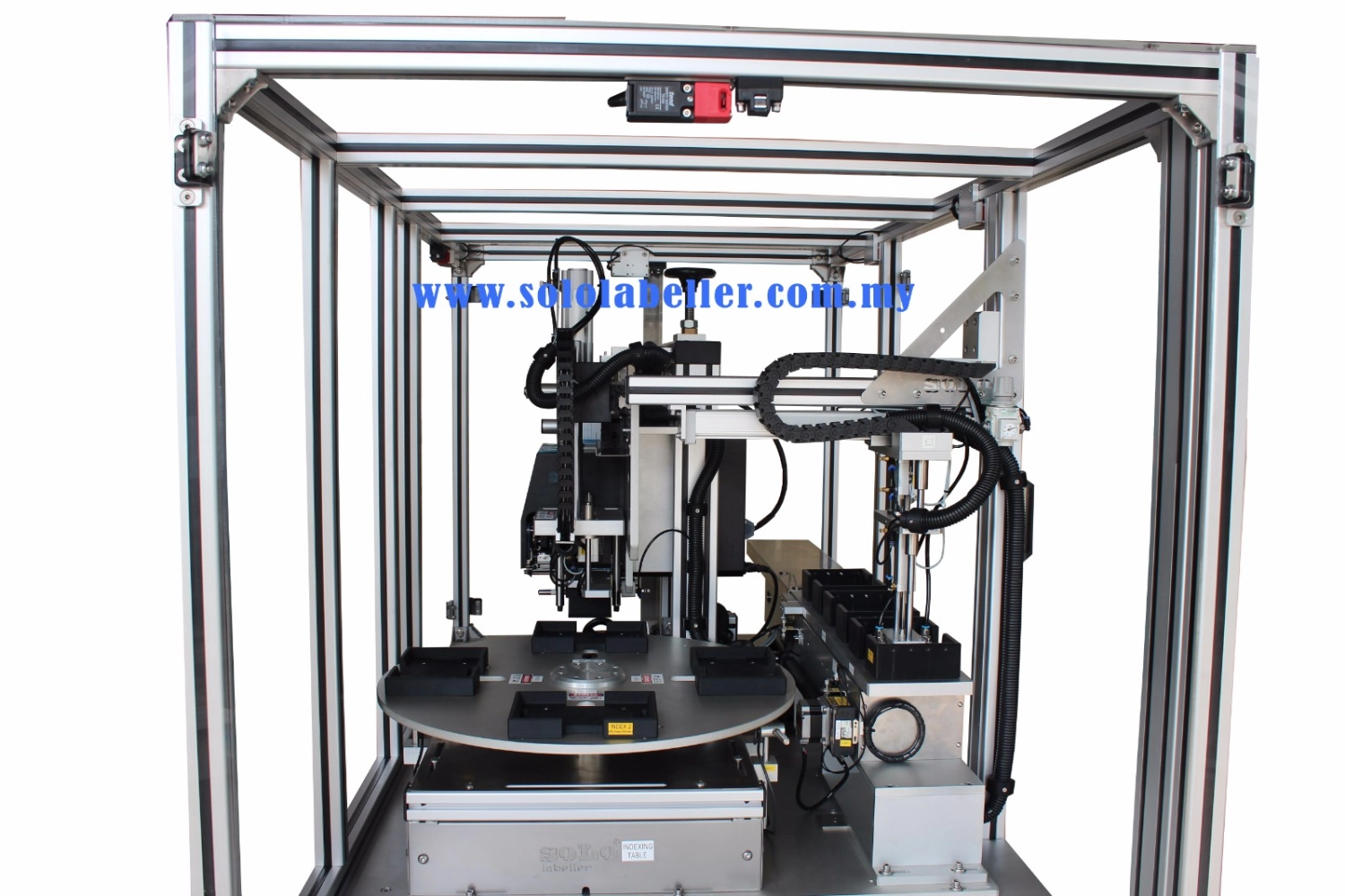 SOLO Customized Print & Apply System + Rotary Indexer Auto Bag Pick & Paste Labelling Machine