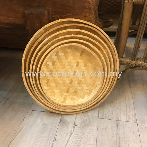 BAMBOO TRAY ROUND S/6