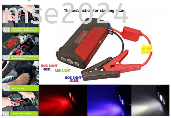 High Power 50800mAh Multi-function Car Jump Starter Power Bank - Red