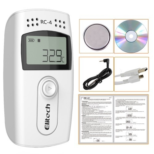 ELITECH RC-4HC TEMPERATURE & HUMIDITY DATA-LOGGER WITH EXTERNAL SENSOR & ALARM