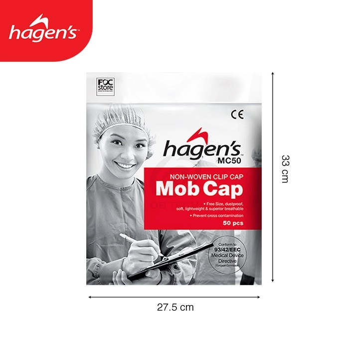 Hagen's Non-Woven Mob Cap Hair Net (MC50)