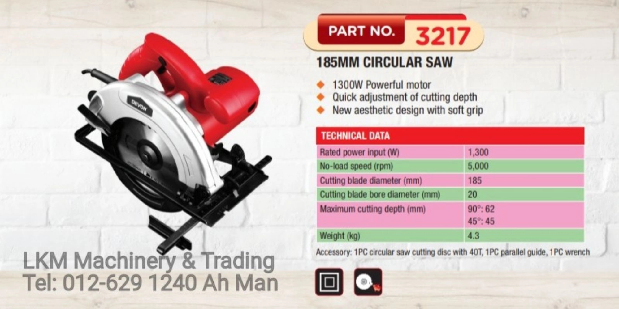 Devon 185MM Circular Saw 3217