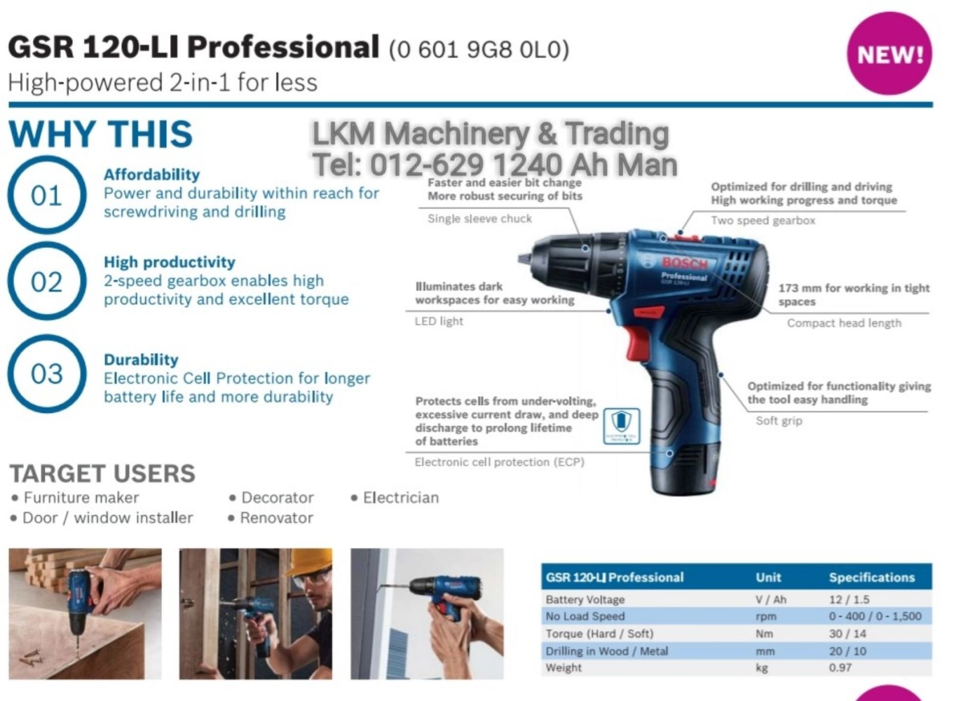 BOSCH GSR 120-LI Cordless Drill/Driver