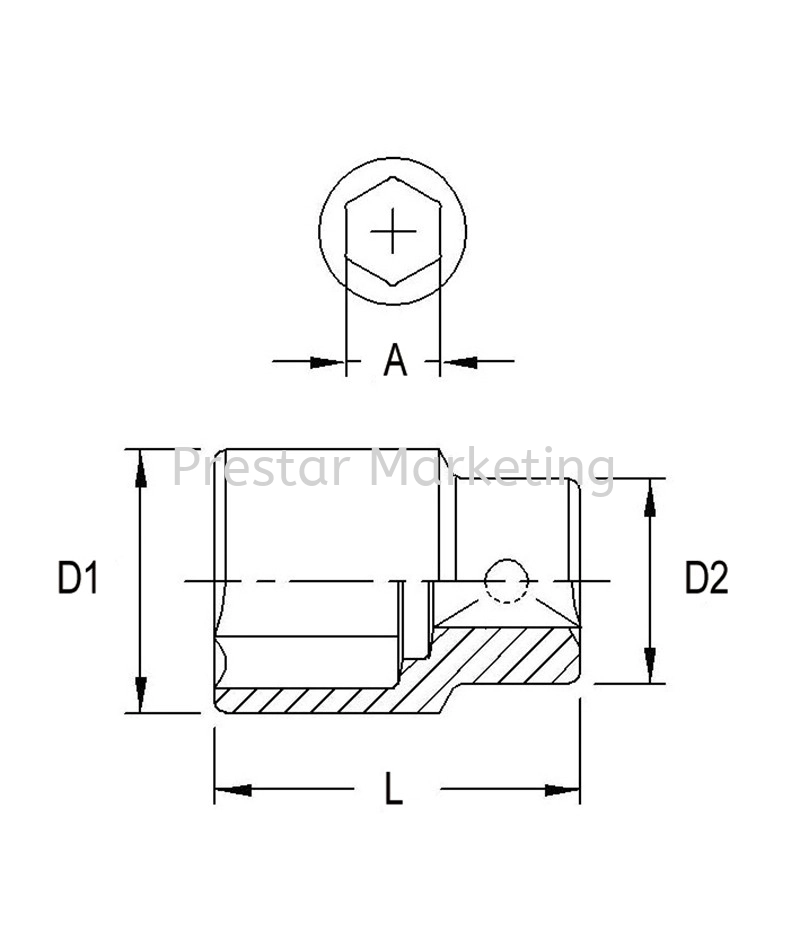 (G01-19) 3/4" HAND SOCKET (6 POINT)