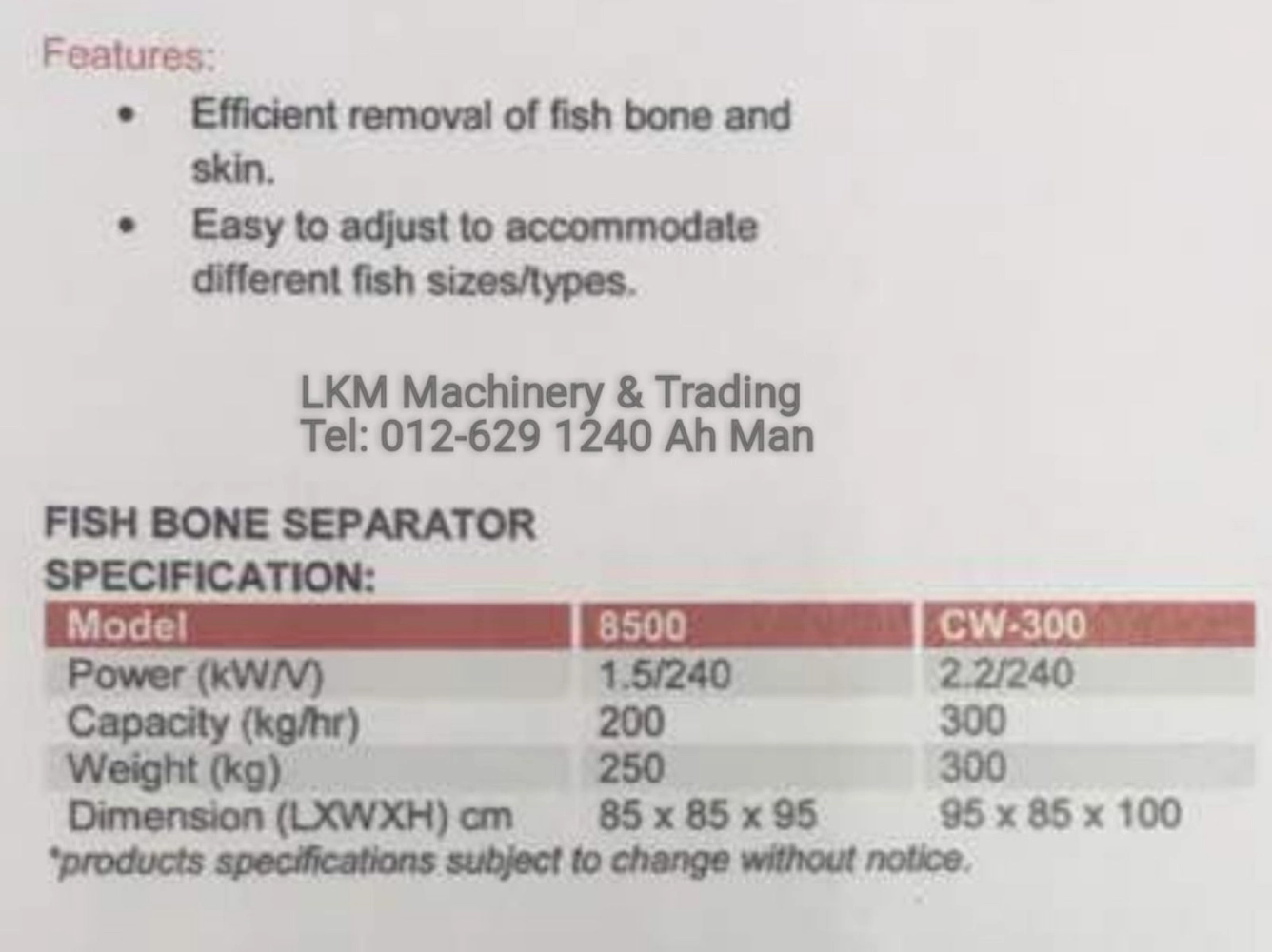 Fishbone Separator Machine