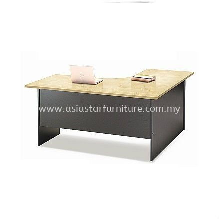 L-SHAPE TABLE WITH WOODEN MODESTY PANEL