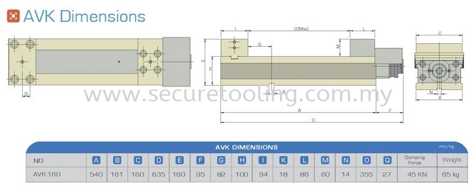 AUTOWELL AVK-160 Ultra-low height Mechanical Power Vise