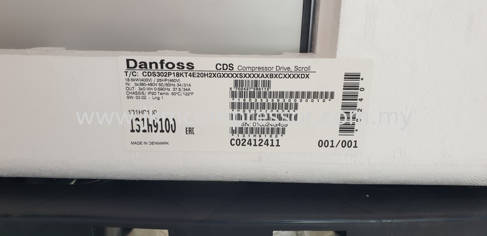 131H9100 - DANFOSS CDS302 AC INVERTER DRIVES ; 18.5kW ; VSD VARIABLE SPEED DRIVES