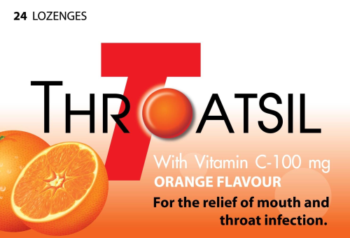 Throatsil (Orange flavour-Vitamin C-100mg)