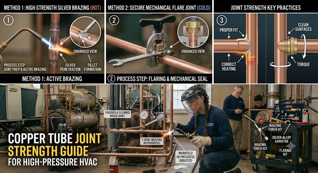 HVAC copper tube joint strength techniques