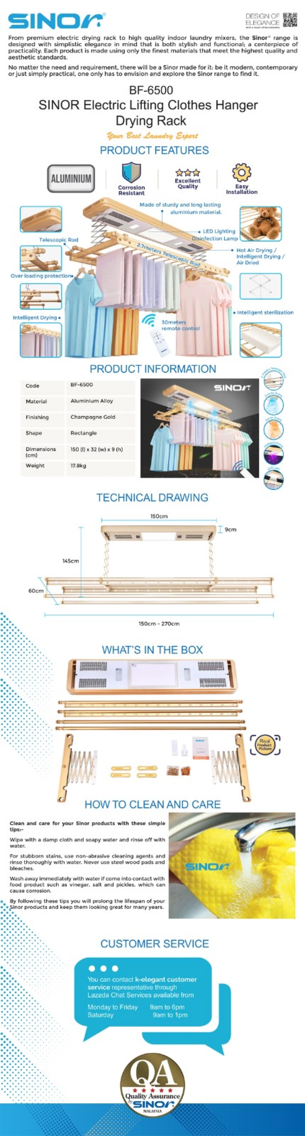 ELECTRIC LIFTING CLOTH HANGER (BF-6500)