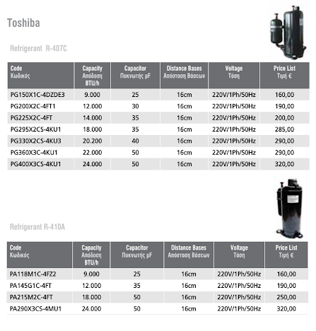 TOSHIBA COMPRESSOR TOSHIBA