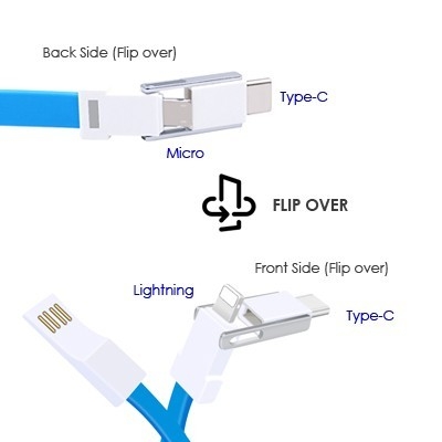 USB 3-in-1 Charging Cable Magnet Key Chain - GD 112