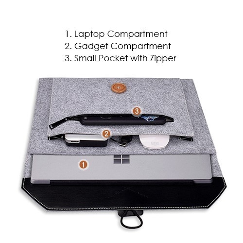15.6" Premium Felt Laptop Macbook Sleeve - ECO 141
