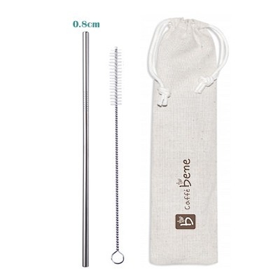 2-in-1 Stainless Steel Drinking Straw Canvas Set - MS 1008