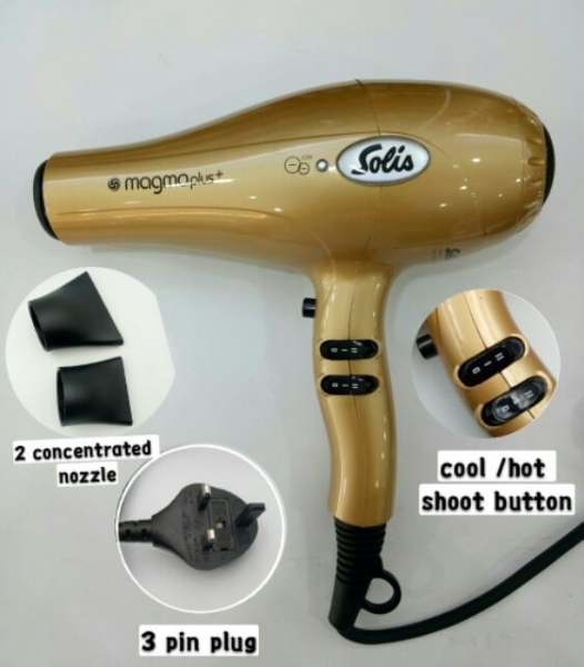 SOLIS MAGMA PLUS ION HAIR DRYER (GOLD)