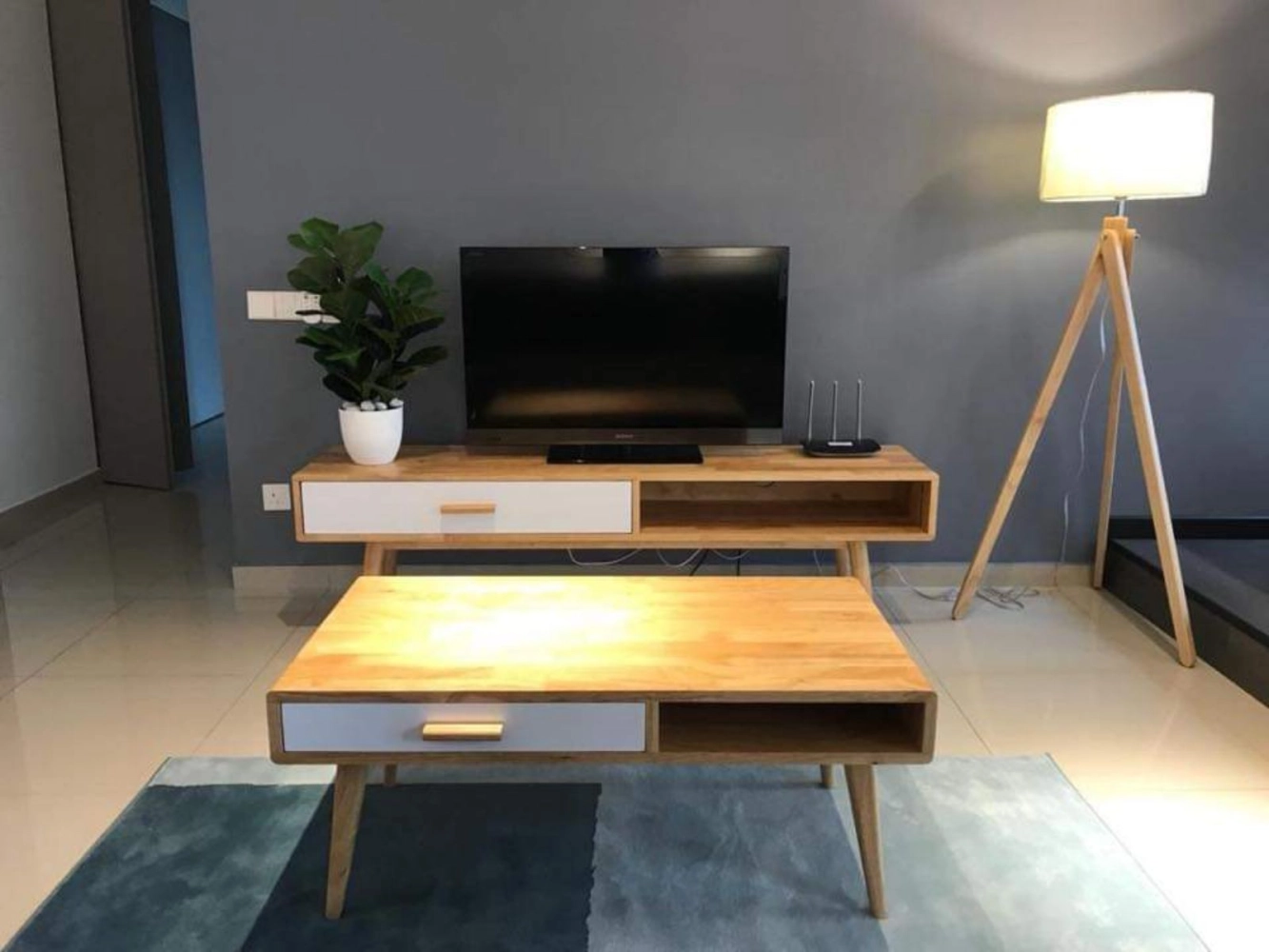 Full Solid quality Scandi Designer TV Cabinet 6feet