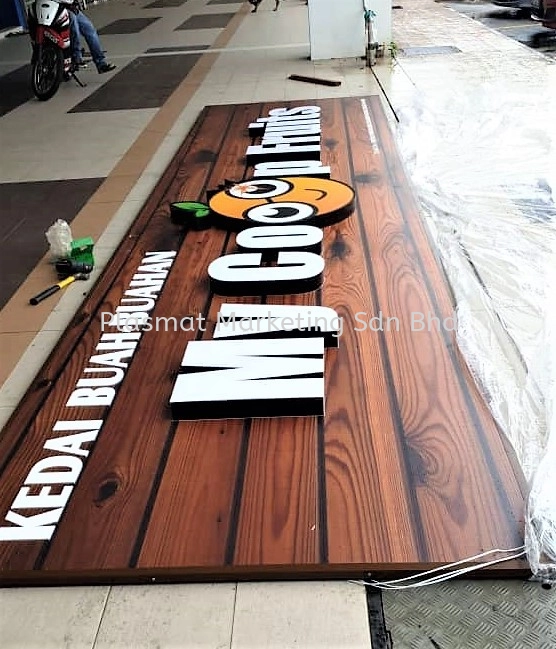 KEDAI BUAH-BUAHAN 3D BOX-UP SIGNBOARD