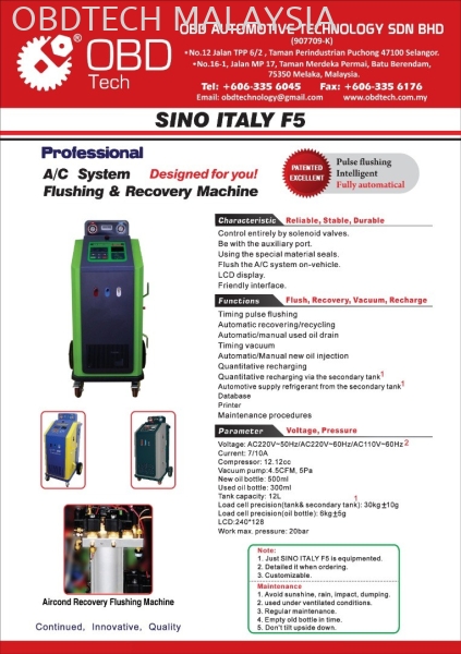 AIR COND FLUSHING MACHINE F5