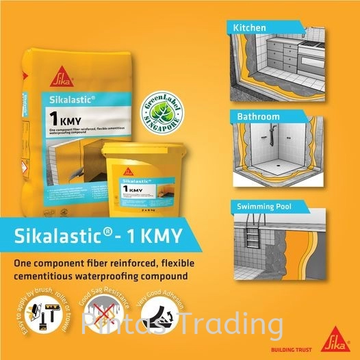 Sikalastic 1KMY | One Component, Fibre Reinforced, Flexible Cementitious Wateproofing Compound