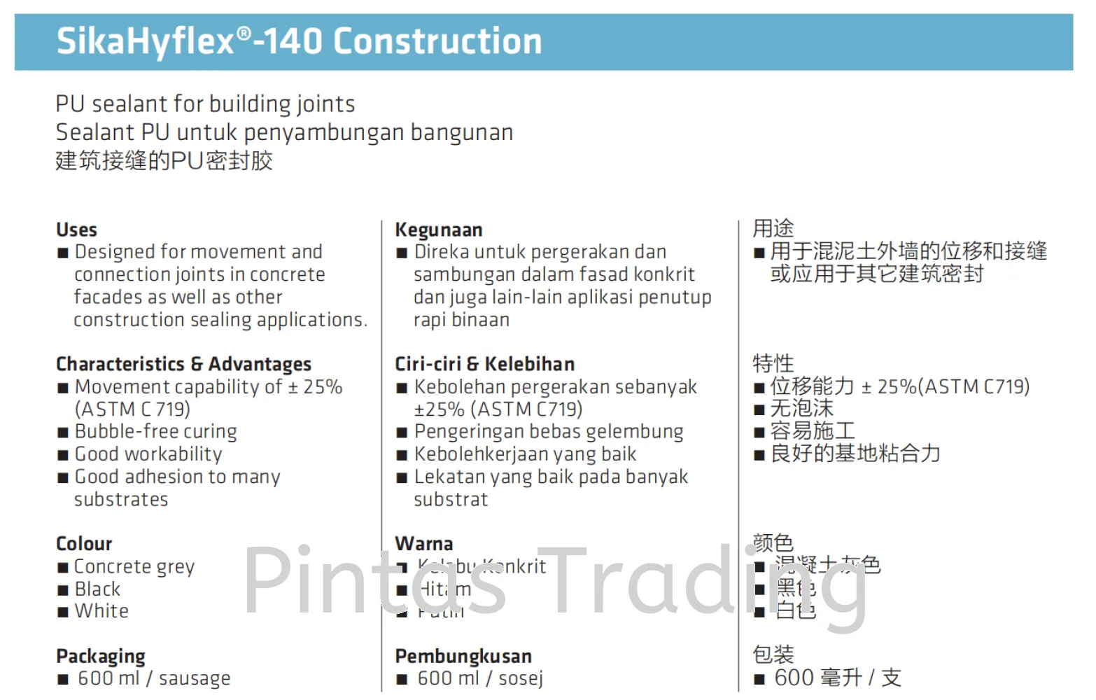 SikaHyflex-140 Construction