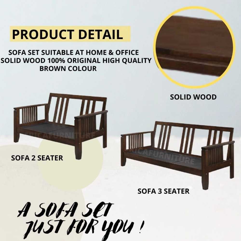 Erica Sofa Set Solid Wood 