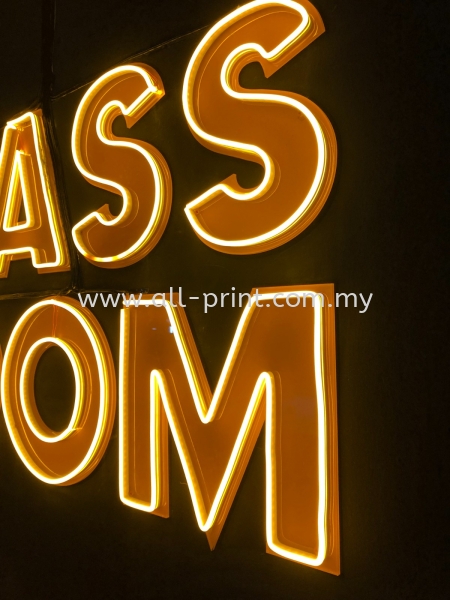 class room- custom made led neon & led fabric lightbox 