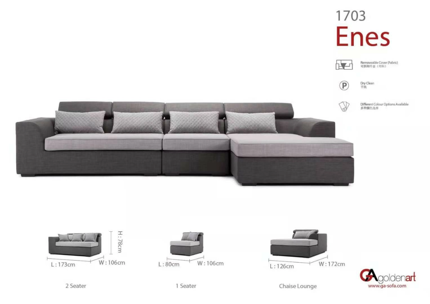 Enes LSHAPE SOFA WITHOUT LEG MODERN DESIGN 