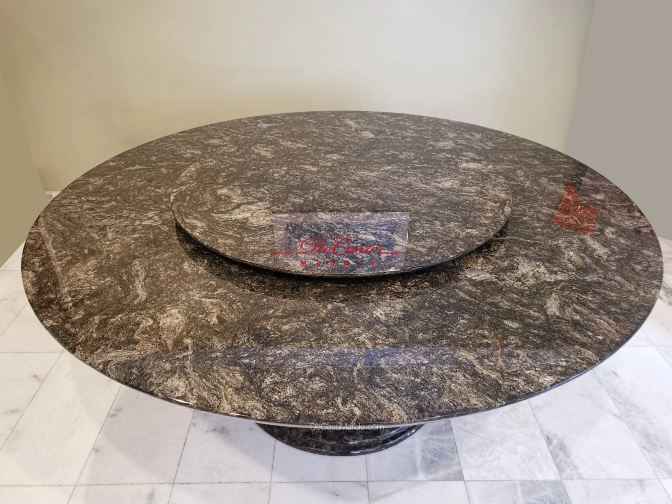 Premium Black Granite Dining Table | Cosmic Gold | 10 seaters