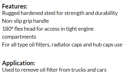 SWIVEL OIL FILTER WRENCH