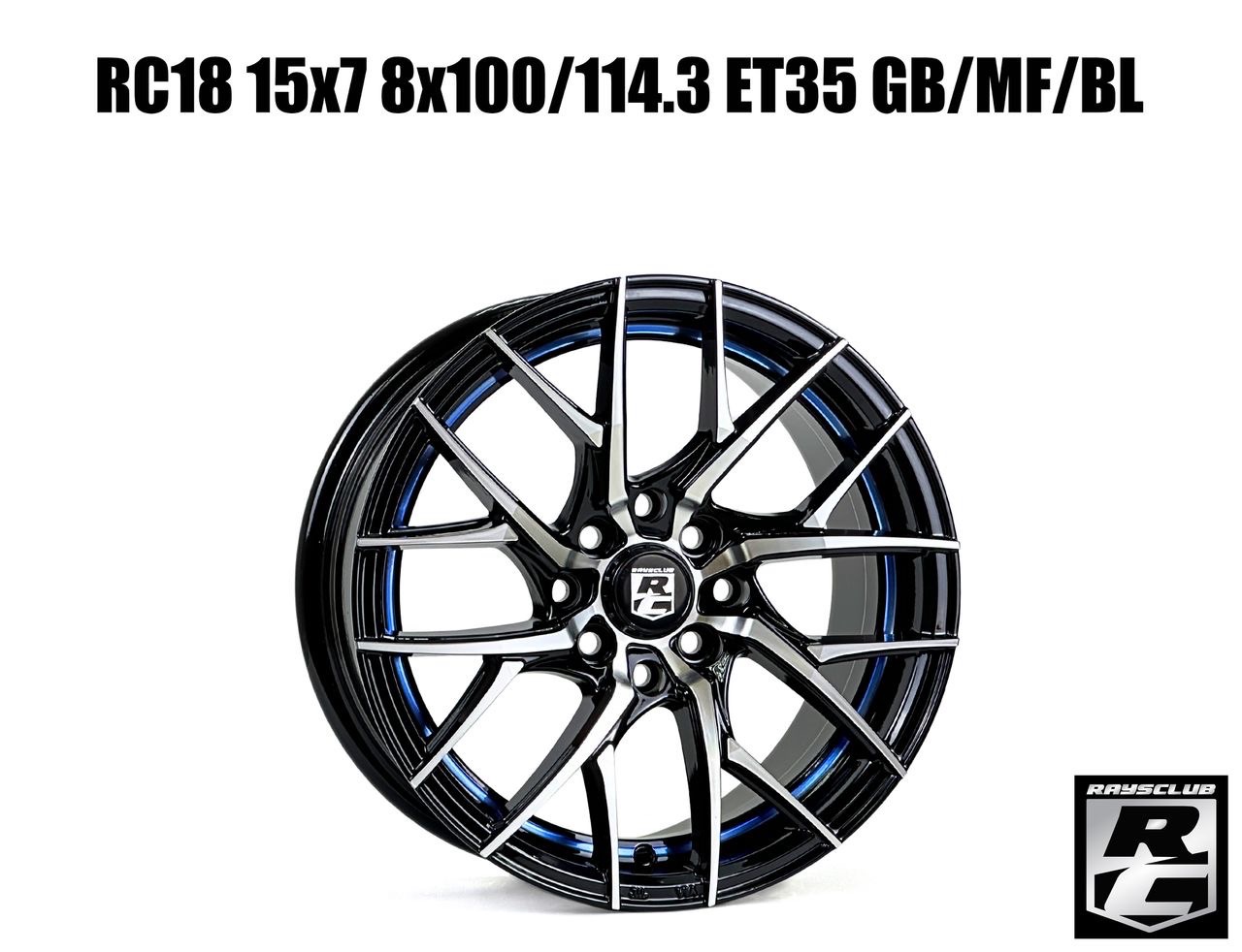 Raysclub RC18 15X7JJ ET35 PCD8X100/114.3 GB/MF/BL