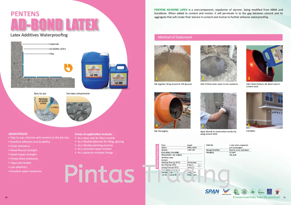 Pentens AD Bond Latex | Latex Additives Waterproofing