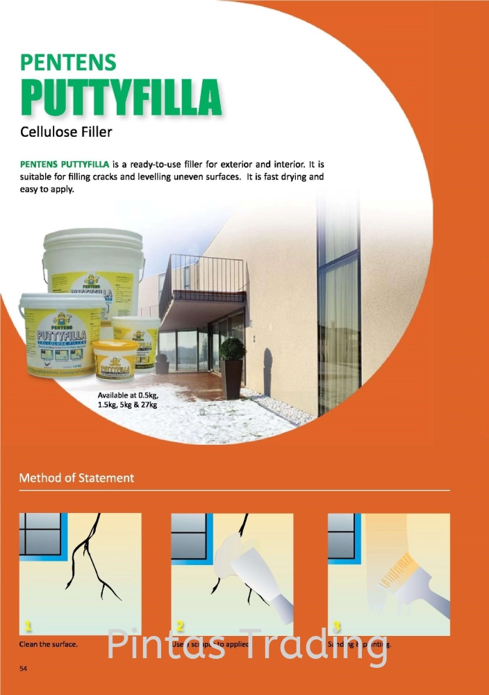 Pentens Puttyfilla | Exterior & Interior Cellulose Filler