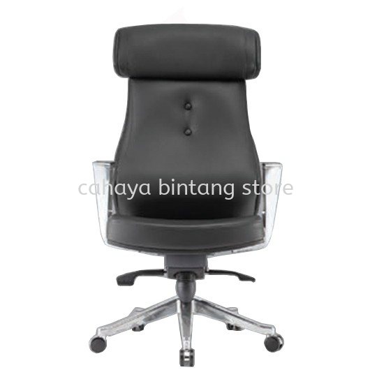 BEGONIA DIRECTOR HIGH BACK LEATHER CHAIR C/W ALUMINIUM DIE-CAST BASE