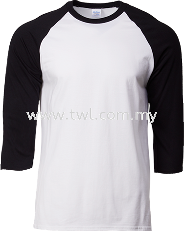  76700 GILDAN PREMIUM COTTON ADULT 3/4 SLEEVE RAGLAN T-SHIRT_Round Neck Shirt