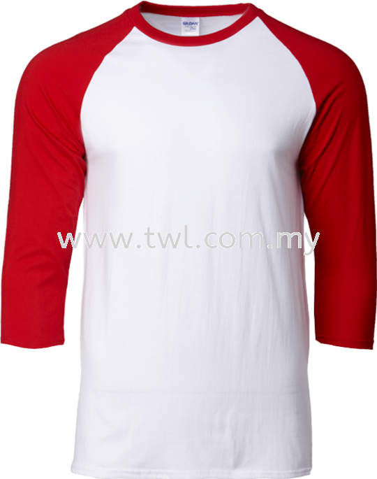  76700 GILDAN PREMIUM COTTON ADULT 3/4 SLEEVE RAGLAN T-SHIRT_Round Neck Shirt