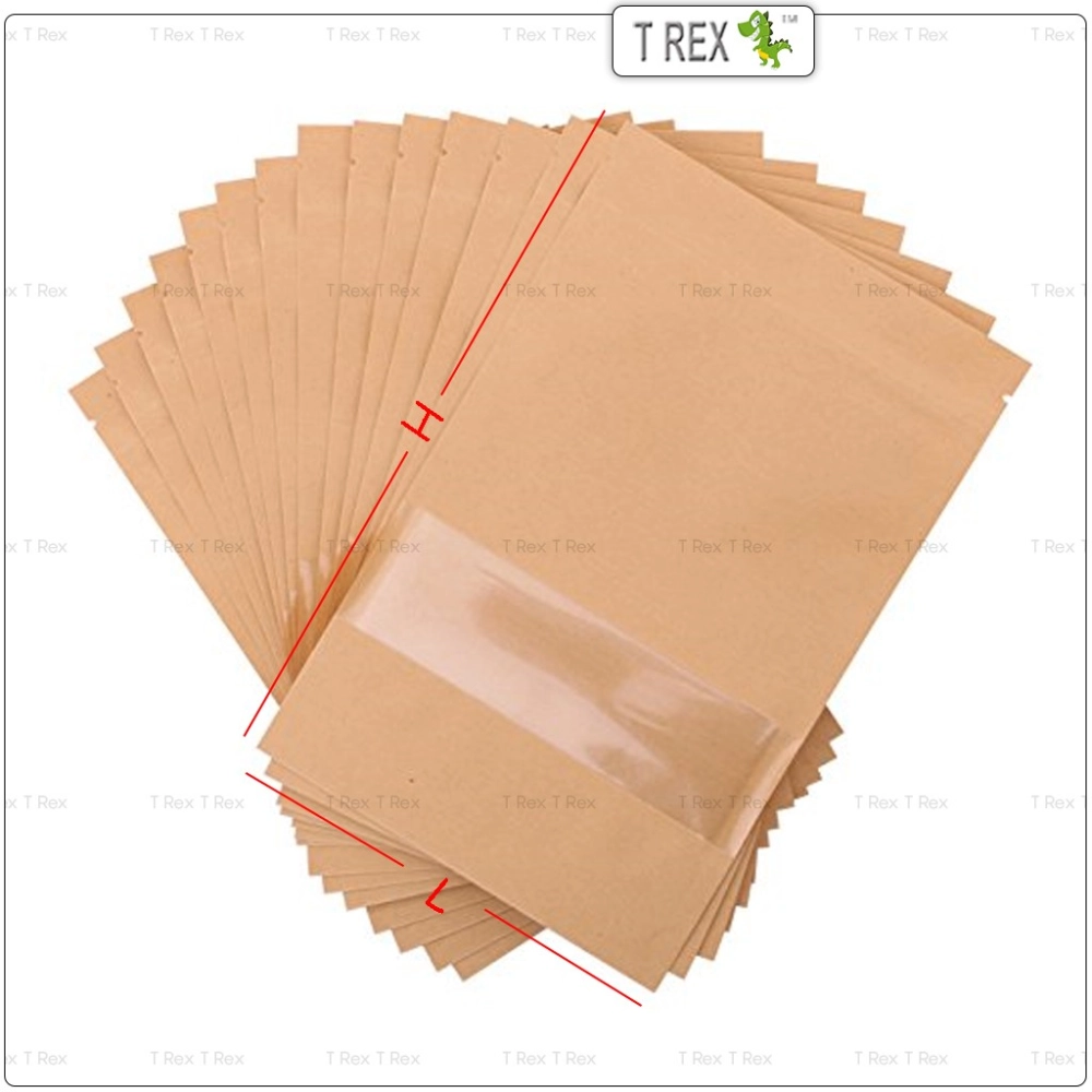 50pcs Brown Kraft Paper Zipper Bag / Kraft Paper Zip Lock Bag (6 Sizes)