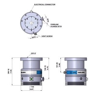 TwisTorr_305_FS_CFF6_Turbo_Pump_Outline_Drawing