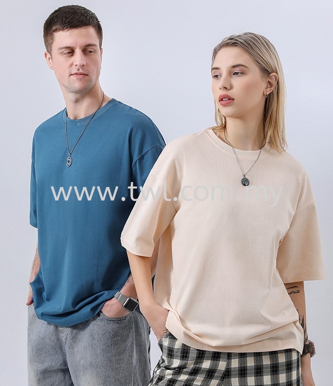 TS023 Crew Neck 32s 240g Drop Shoulder T-Shirt