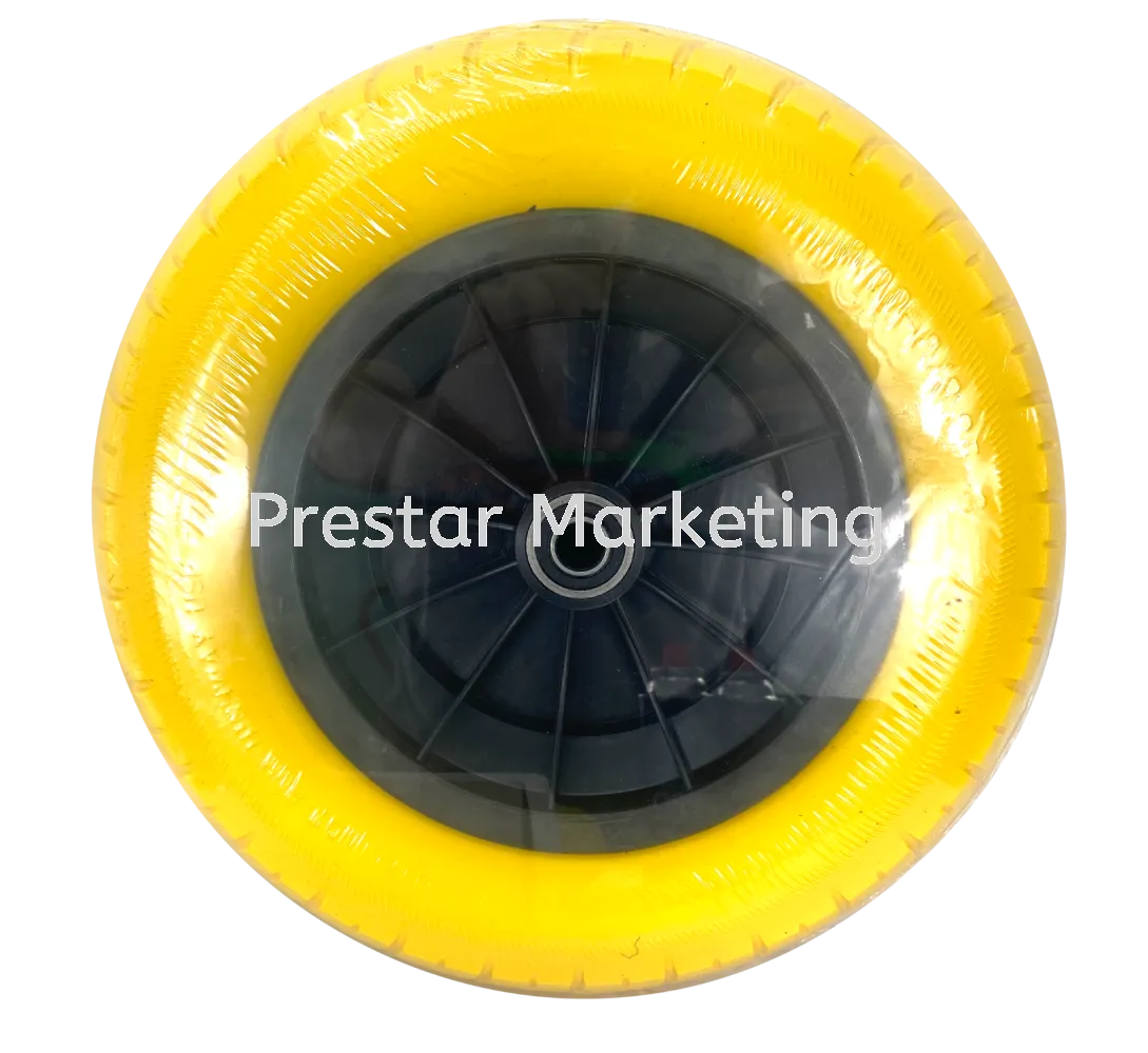 PRESTAR 13" HEAVY DUTY PU WHEEL WITH BLACK PLASTIC RIM