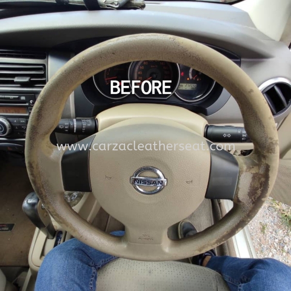 NISSAN GRAND LIVINA STEERING WHEEL REPLACE LEATHER/BALUT LEATHER/BALUT STEERING