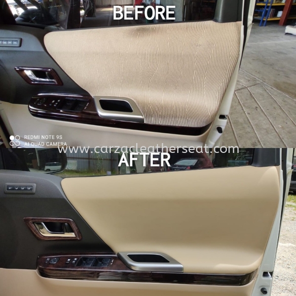 TOYOTA VELLFIRE DOOR PANEL REPLACE LEATHER/BALUT PINTU/REPAIR PINTU