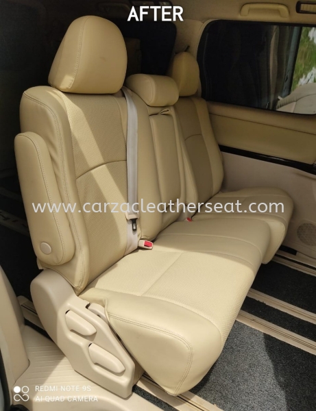 TOYOTA VELLFIRE SEAT REPLACE FROM FABRIC TO SYNTHETIC LEATHER/SEAT BALUT/SEAT TUKAR LEATHER