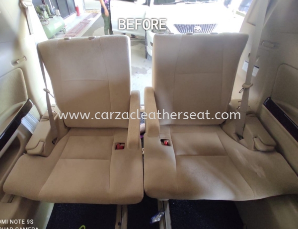 TOYOTA VELLFIRE SEAT REPLACE FROM FABRIC TO SYNTHETIC LEATHER/SEAT BALUT/SEAT TUKAR LEATHER